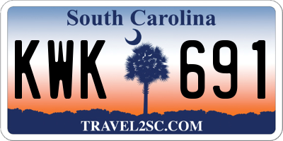 SC license plate KWK691