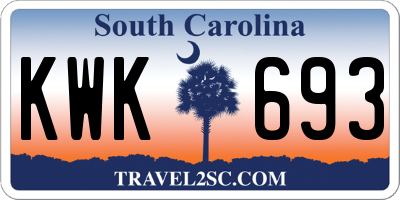 SC license plate KWK693