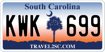SC license plate KWK699