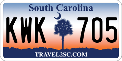 SC license plate KWK705