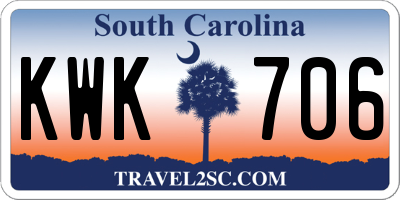 SC license plate KWK706