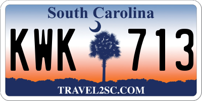 SC license plate KWK713