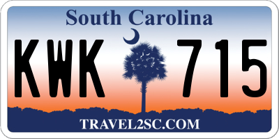 SC license plate KWK715