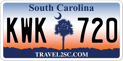 SC license plate KWK720