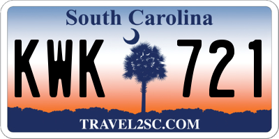 SC license plate KWK721