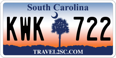 SC license plate KWK722