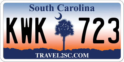 SC license plate KWK723