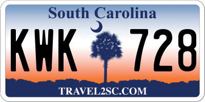 SC license plate KWK728