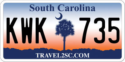 SC license plate KWK735