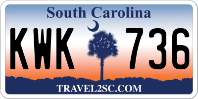 SC license plate KWK736