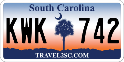 SC license plate KWK742