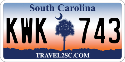 SC license plate KWK743