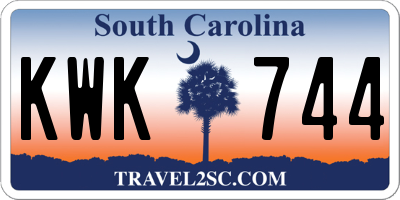 SC license plate KWK744