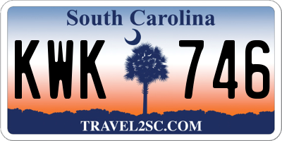 SC license plate KWK746
