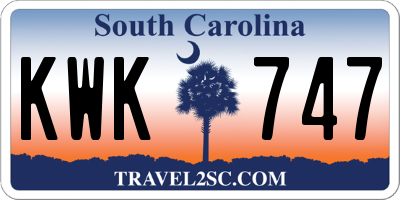 SC license plate KWK747