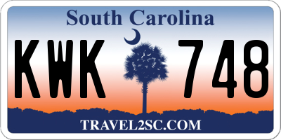 SC license plate KWK748