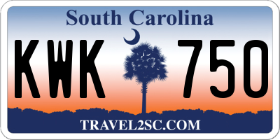 SC license plate KWK750