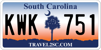 SC license plate KWK751