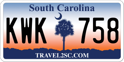 SC license plate KWK758