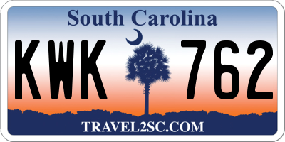 SC license plate KWK762