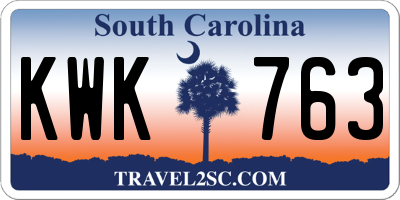 SC license plate KWK763