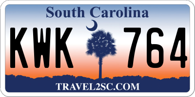 SC license plate KWK764