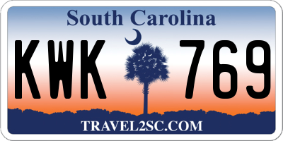 SC license plate KWK769