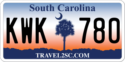 SC license plate KWK780