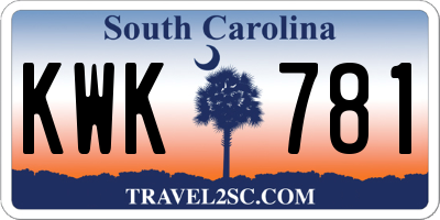 SC license plate KWK781