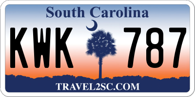 SC license plate KWK787