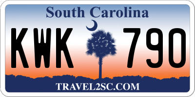 SC license plate KWK790