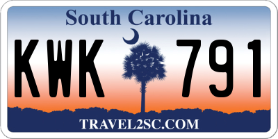 SC license plate KWK791