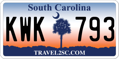 SC license plate KWK793