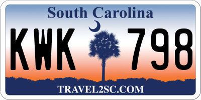 SC license plate KWK798