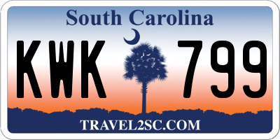 SC license plate KWK799