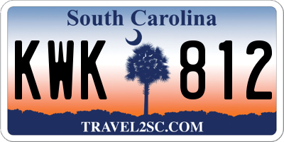 SC license plate KWK812