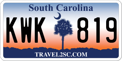 SC license plate KWK819