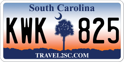 SC license plate KWK825