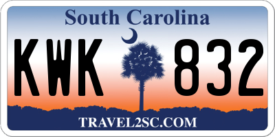 SC license plate KWK832