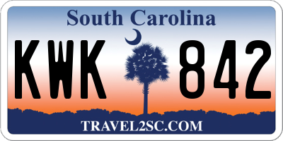 SC license plate KWK842