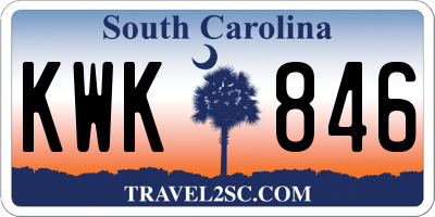 SC license plate KWK846