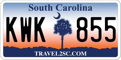 SC license plate KWK855
