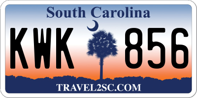 SC license plate KWK856