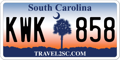 SC license plate KWK858