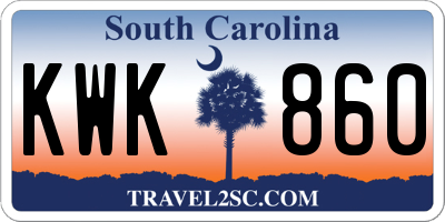 SC license plate KWK860