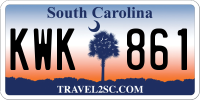 SC license plate KWK861