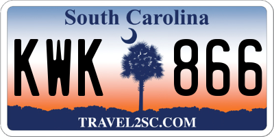 SC license plate KWK866