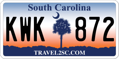 SC license plate KWK872