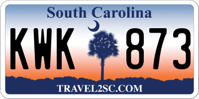 SC license plate KWK873