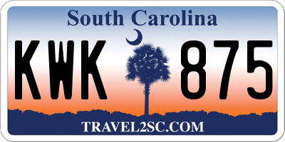 SC license plate KWK875